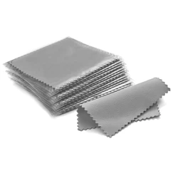 Set of 50 Silver Polishing Cloths - Individually Packaged Soft Cleaning Wipes (8x8 Grey)