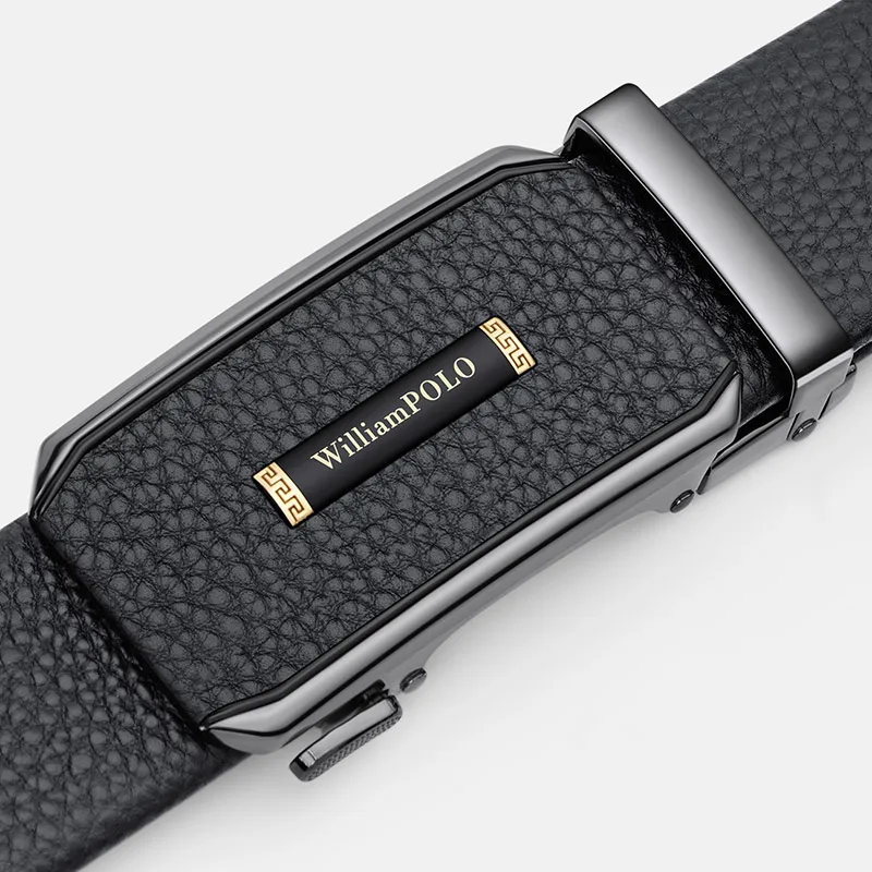 Men's Business Belt Fashion Genuine Leather Automatic Buckle Belt Personalized High end Belt - Image 3