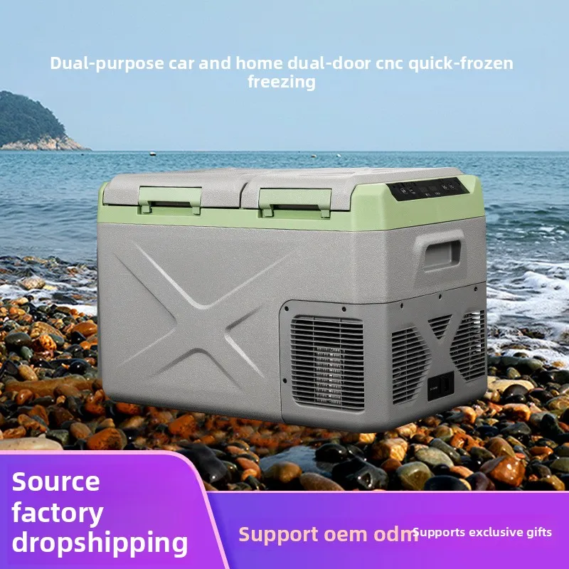 Car refrigerator, small refrigerator, large capacity car and home dual-purpose refrigerated trolley, truck double door