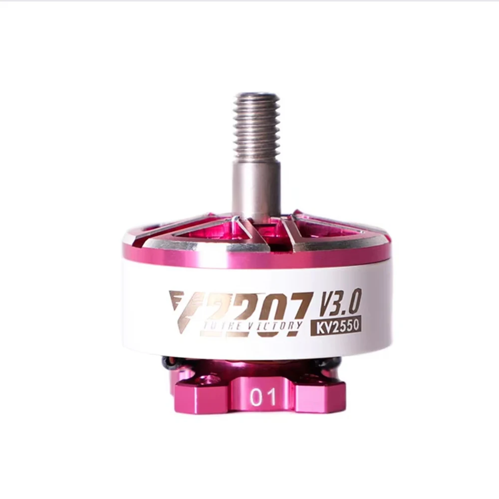 Moteur Brushless 2207/2306 V3 1750-2550KV de profil avec connecteurs et câbles