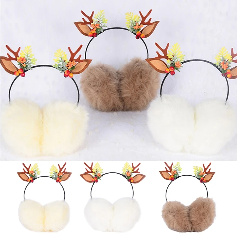 새로운 스타일 엘크 Earcaps 양털 겨울 귀마개 어린이를위한 순록 귀마개 귀여운