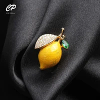 Enamel Yellow Lemon Brooches For Women Wedding Party Orange Causal Brooch Pins Gifts