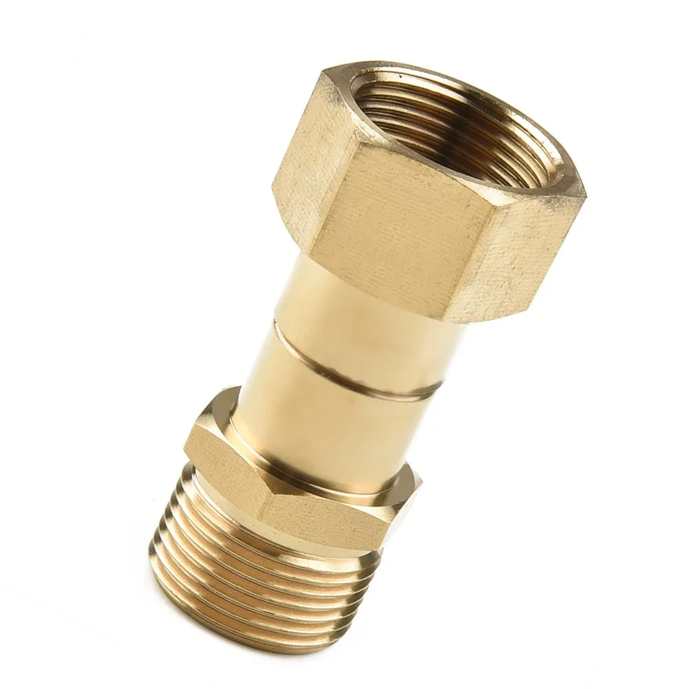 

Part Swivel Joint Pressure Washer Rotation Tool Universal Brass Copper 14mm Thread 360 degree Attachment Kink Free