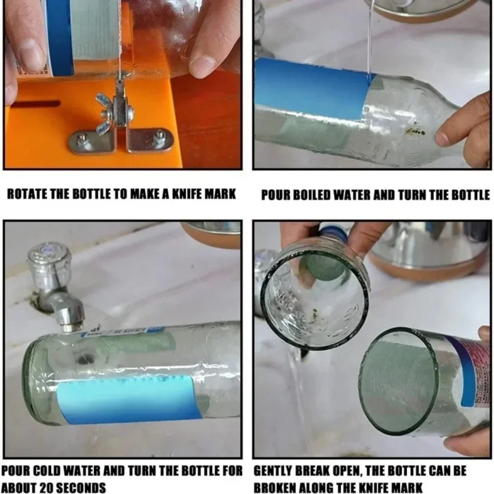 Universal Adjustable DIY Glass Bottle Cutter Sizes Metal Glassbottle Cut Machine Wine Bottles Crafting Decorations Cutting Tool 6