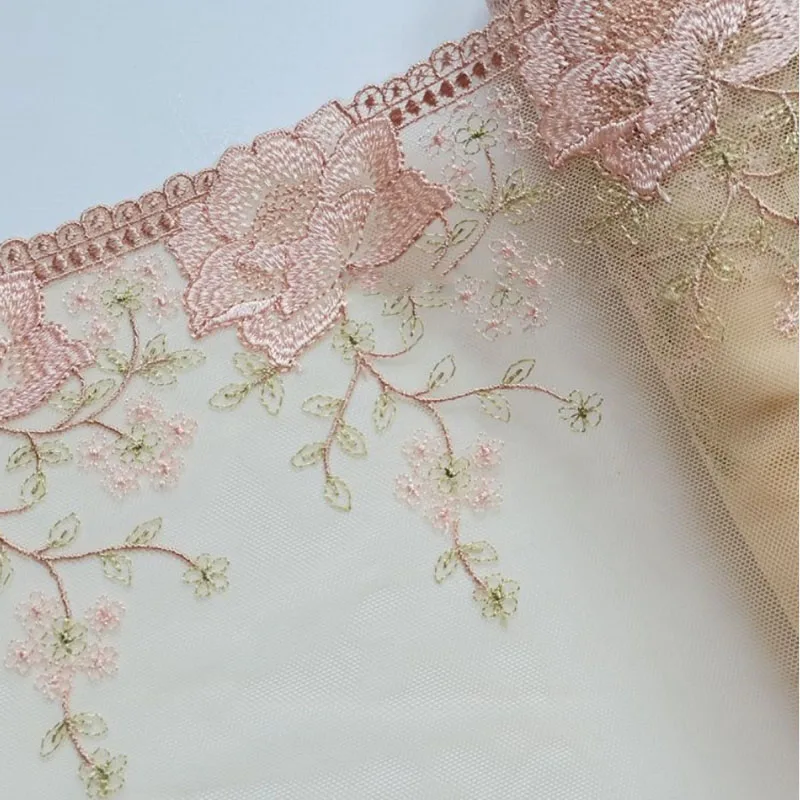 

29Yards Pink Embroidery Lace Trim Fabric For Sewing Lingerie Underwear Bra Dress Decor High Quality