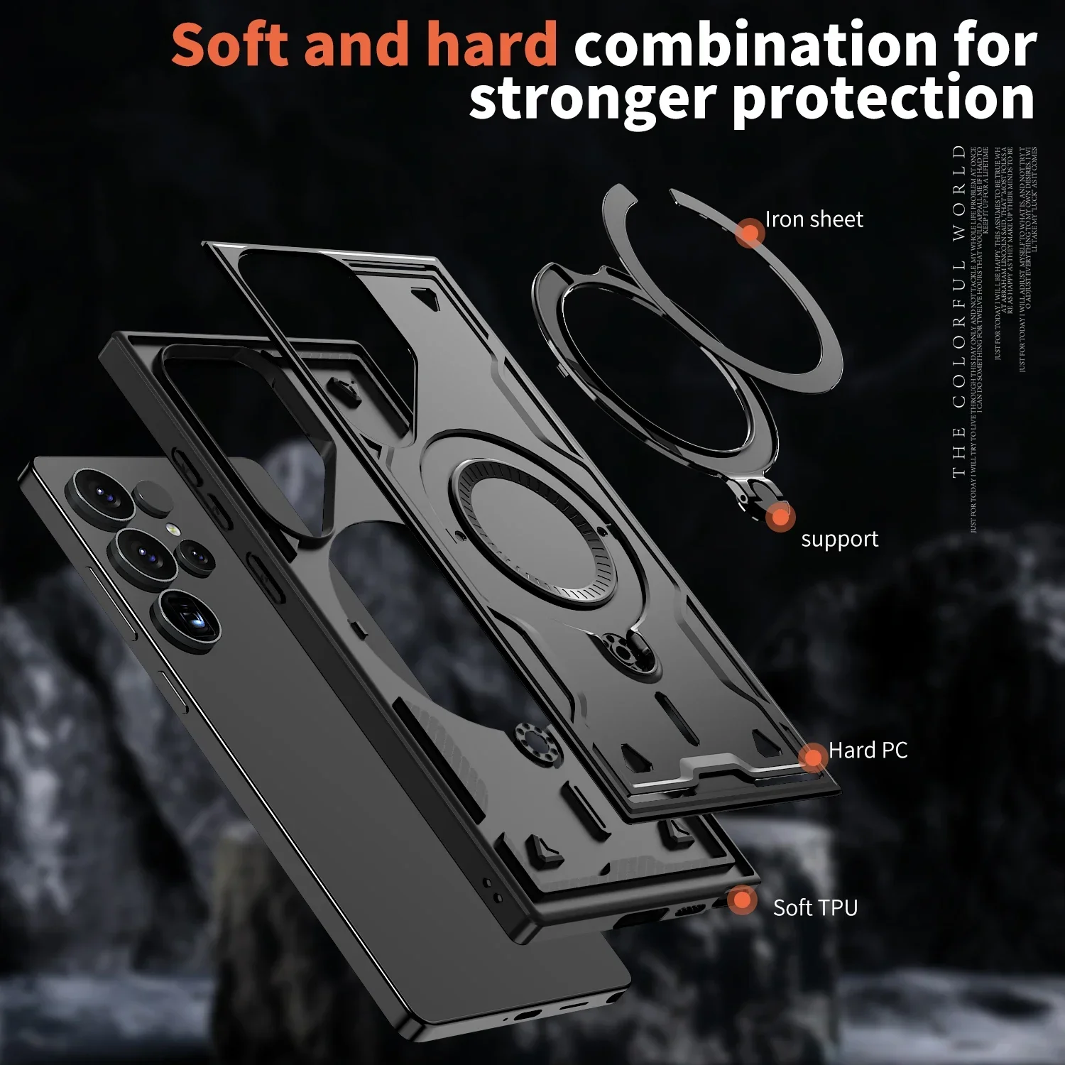 Magnetic Wireless Charging Shockproof Case with 360° Rotating Stand