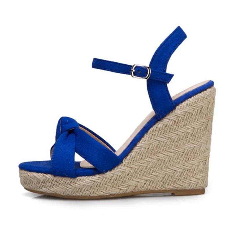 Sandales compensées d'été pour femmes 2026 – Chaussures tendance, grandes tailles 48-50, mules compensées tricotées à talons hauts 1 Sandales compensées d'été pour femmes 2026 – Chaussures tendance, grandes tailles 48-50, mules compensées tricotées à talons hauts 1
