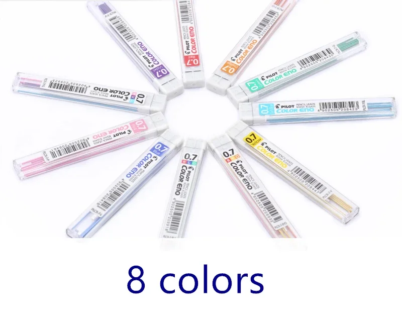 1pc Japan PILOT Color ENO 0.7 Mechanical Pencil Lead Colorful Refills PLCR-7 8 Colors 3 Mixed Colour Leads