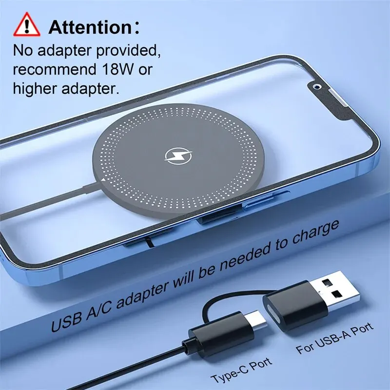 30W Magnetic Wireless Charger Pad Fast Charging Stand iPhone 15 14 13 12 Pro Airpods PD Macsafe Phone Chargers Dock Station magnetic wireless charger
