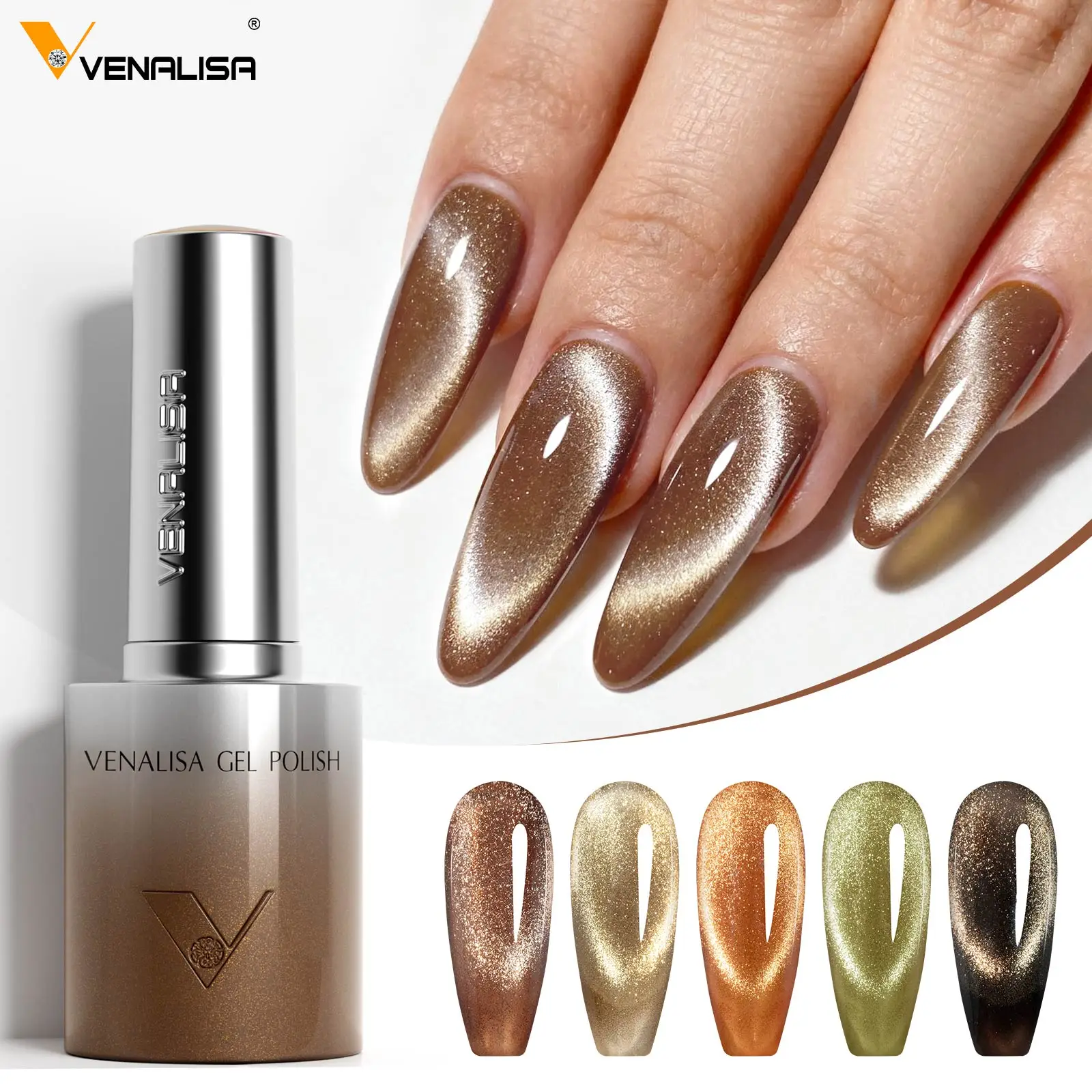 Nail Gel Polish Venalisa TPO Free Hema Free 10ml Winter Nails Warm Coffee Cat Eye Magnet Soak Off UV LED Semi Permanent