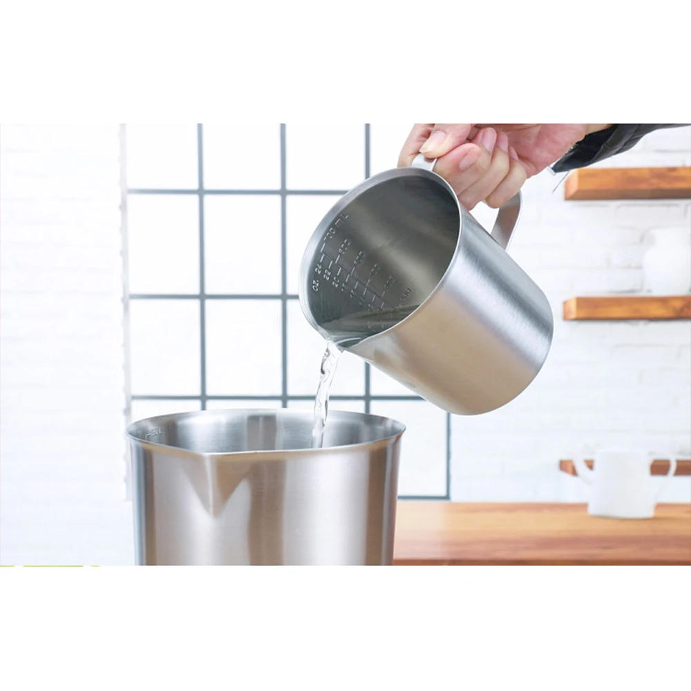 500ml/700ml/1000ml/1500ml 304 stainless Steel Measuring Scale Cup Graduated Cylinder Milk Tea Baking Eggs Spoon