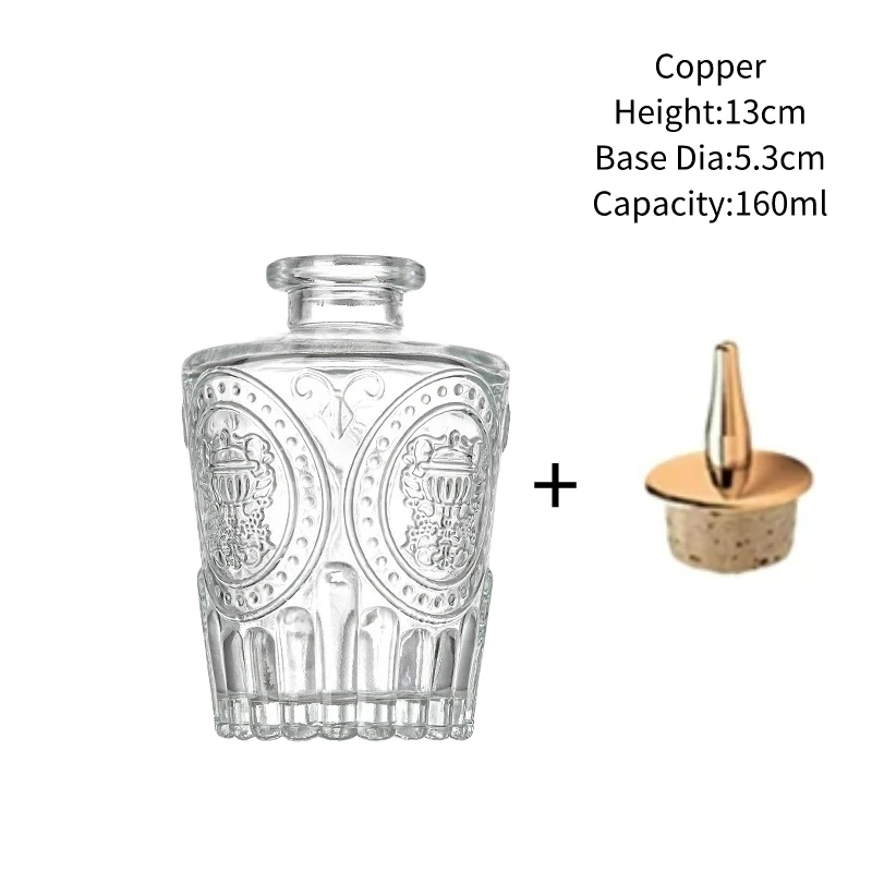 Vintage Glass Design Cocktail Bitters Bottle with Stainless Steel Dasher Top - Professional Bar Tool Accessory