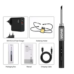 Portable Electric Soldering Iron with Ceramic Heater - Ideal for Welding, Rework, and Repair Tasks (GD301 holder charger)