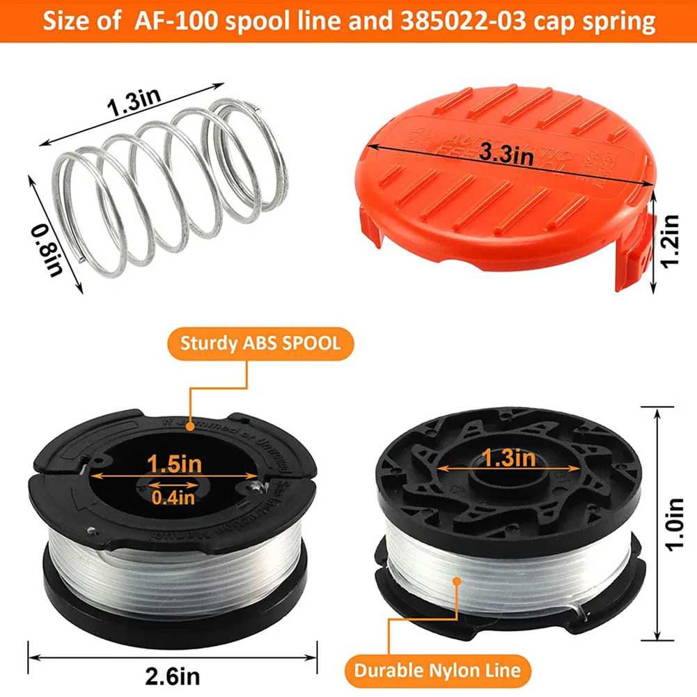 6/8pcs Grass Trimmer Spool 9.14m Length Trimmer Spool Line AF-100-3ZP  Diameter 1.65mm for Black/Decker Grass Trimmer Accessory - AliExpress