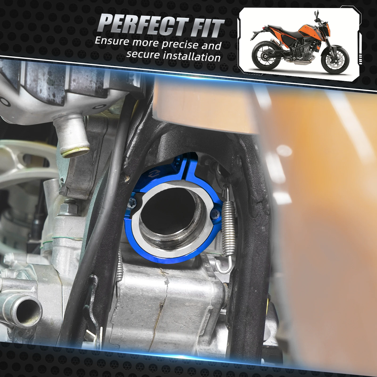 NICECNC Auspuff-Schalldämpferrohrschutz mit Flanschen für KTM EXC 300 250 XCW 2024 2025, passend für Husqvarna TE 300 und GasGas EC 300 – Detail 7