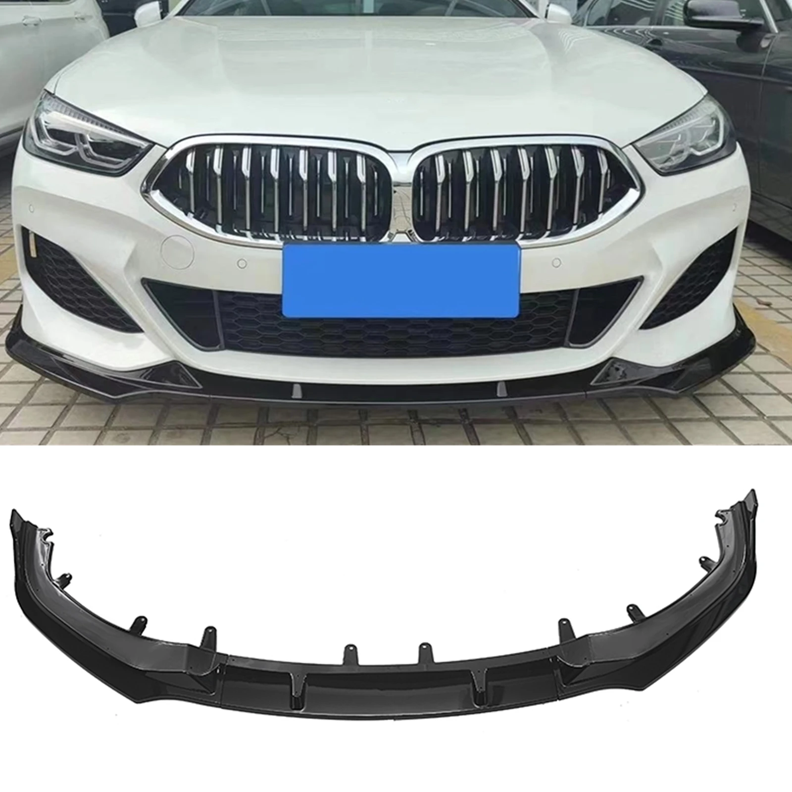 

Front Bumper Spoiler Lip For BMW 8 Series G14 G15 G16 2018-2021 840i Glossy Black Car Lower Body Kit Splitter Guard Plate Blade