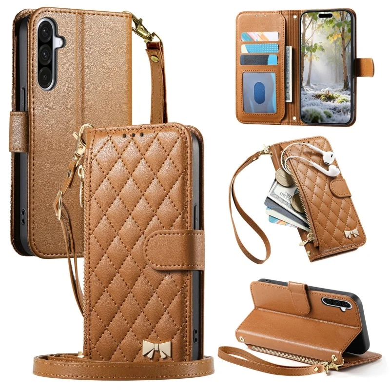 Lanyard Leather Wallet Phone Case - Stylish and Functional  Cover