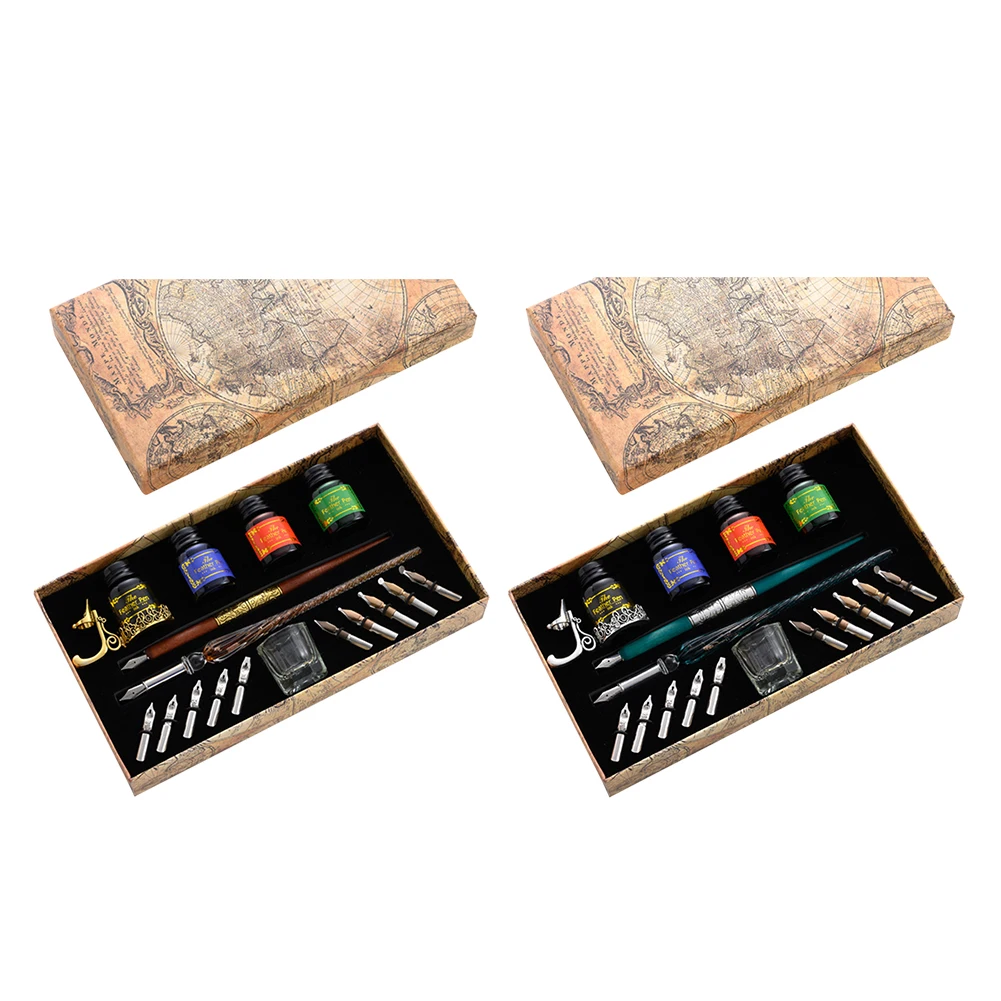 별이 빛나는 하늘 유리 딥펜 만년필 문구 영어 캘리그라피 펜 세트