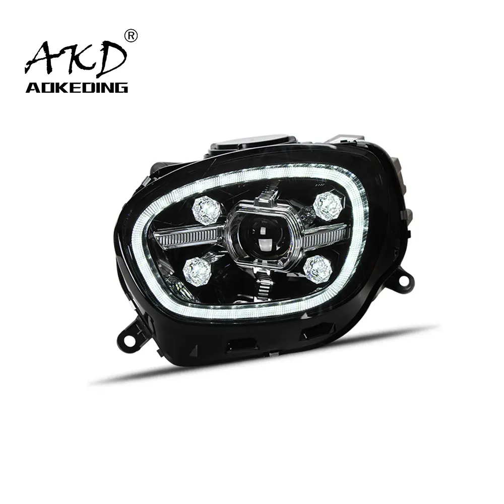 AKD 자동차 램프, 미니 컨트리맨 F60 2017-2019 DRL H7 LED Bi Xenon 전구 F60 헤드라이트 어셈블리 업그레이드 동적 신호 액세서리
