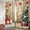 2Pcs Christmas Curtains Rustic Snow Christmas Tree Gifts For Christmas Party Decoration Suitable For Bedroom Living Room Dining 5