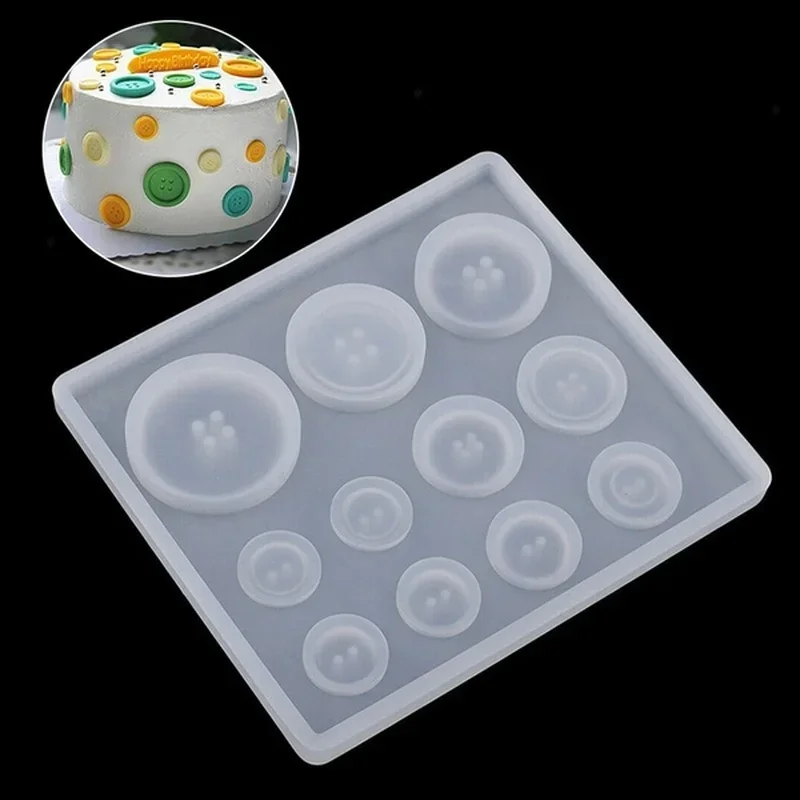Silicone mold button mold DIY Silicone Mold Resin Button DIY Handmade Resin Mold with Hole Pendant Button Non-stick Art Decor Cake Baking Tools