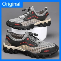 Chaussures de marche pour hommes, chaussures d'été à semelles souples, antidérapantes, légères, pour camping et randonnée, en maille respirante, chaussures décontractées polyvalentes 4