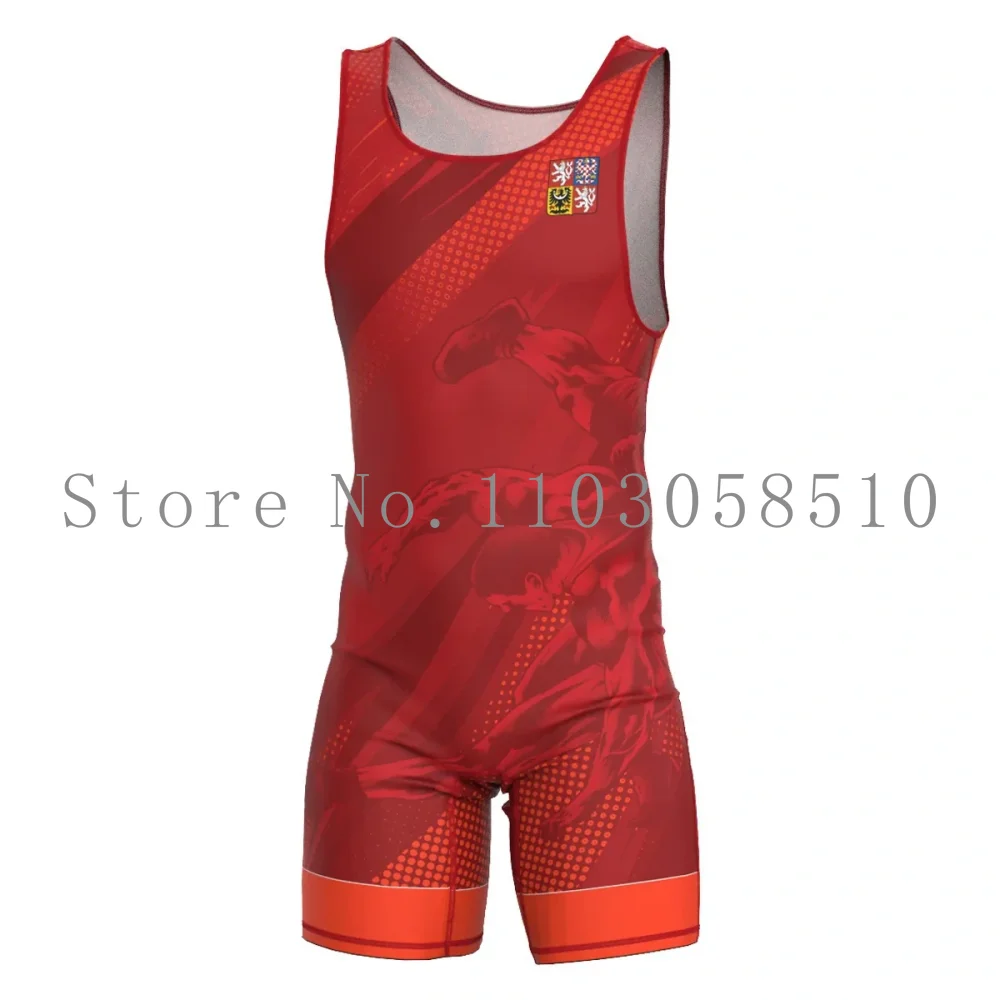 Men Wrestling Suit Men's Professional Competition Training One-Piece Weightlifting Clothes Male Bouts Sleeveless Fitness 2025 sports suit powerlifting singlet