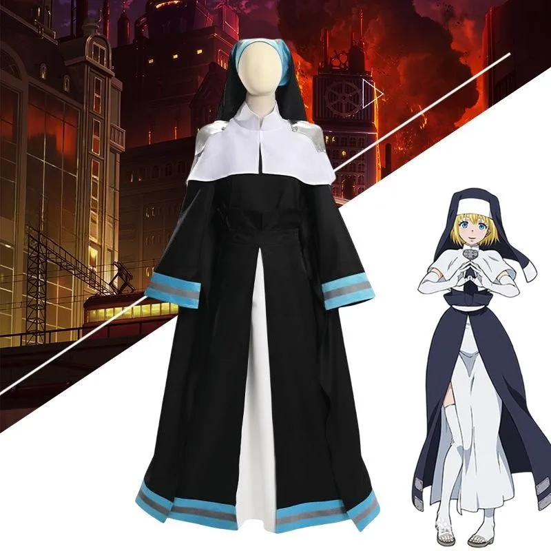 

Alice Nun Costume Cosplay Anime Fire Force Sister Dress Women Suit Halloween Masquerade Party Stage Performance Accessory Prop