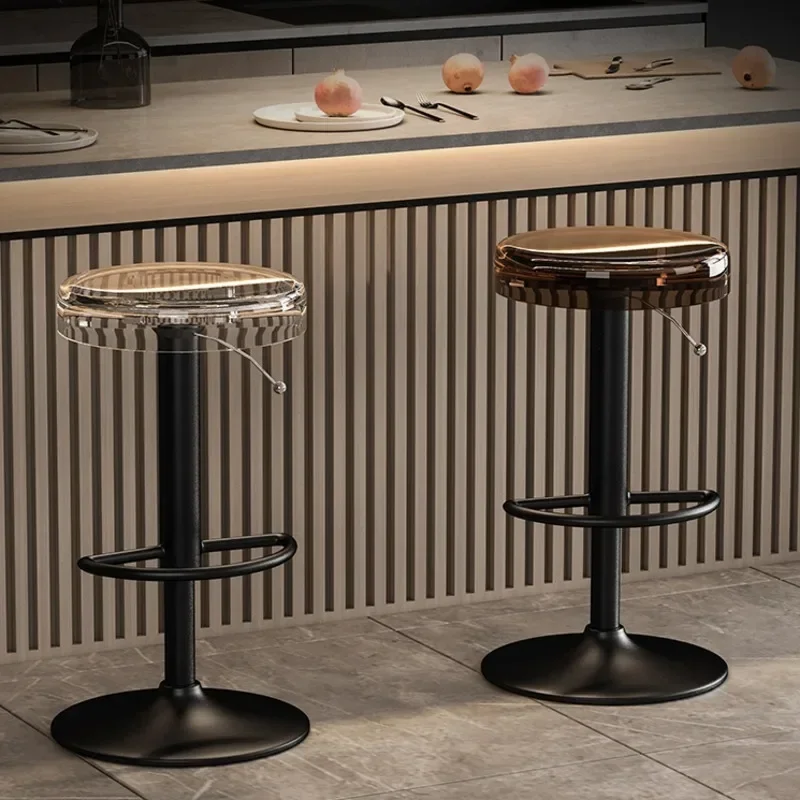 Acrylic High Stool For Kitchen Island Modern Cash Register Chair High-End Coffee Shop Bar Chair