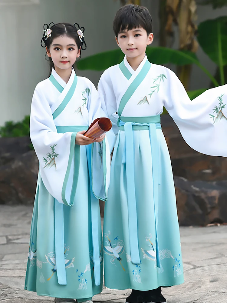 

Children's Chinese style Hanfu boys and girls primary school students traditional Chinese costume performance costume