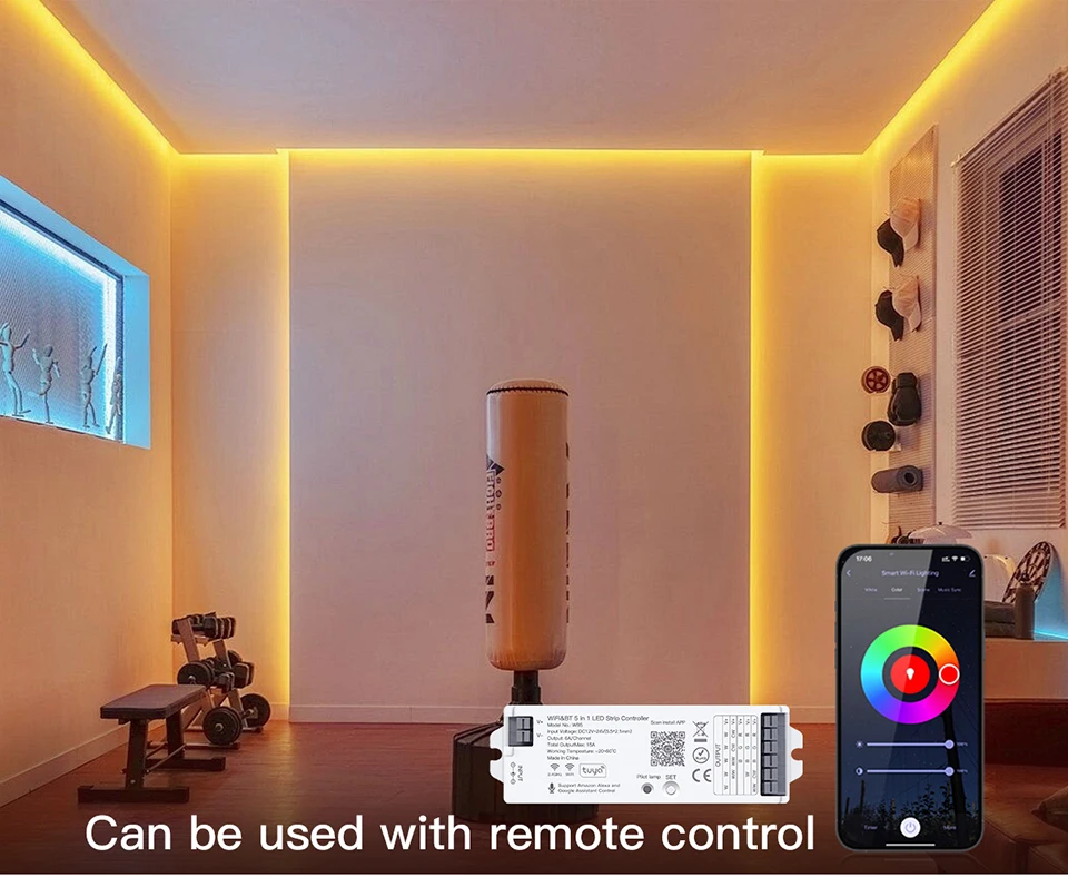 5 in 1 Tuya Smart WiFi RGB LED Strip Light Controller Voice Control With Alexa Google Home For RGBCCT RGBW CCT Single Color LED