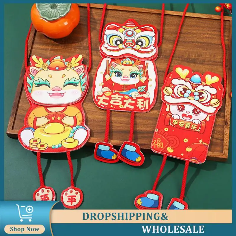 

Милый красный пакет популярный Год Дракона красная сумка-конверт на удачу уникальный новогодний красный конверт Новогодняя сумка для детей новый год