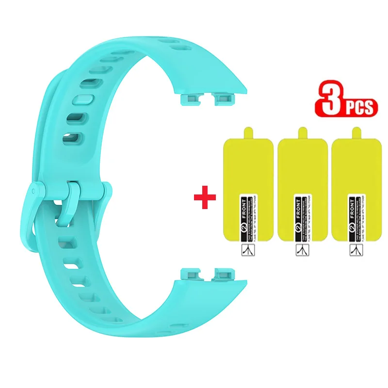 2-in-1 Silicone Strap Band with 3-Pack Anti-Scratch HD Screen Protectors