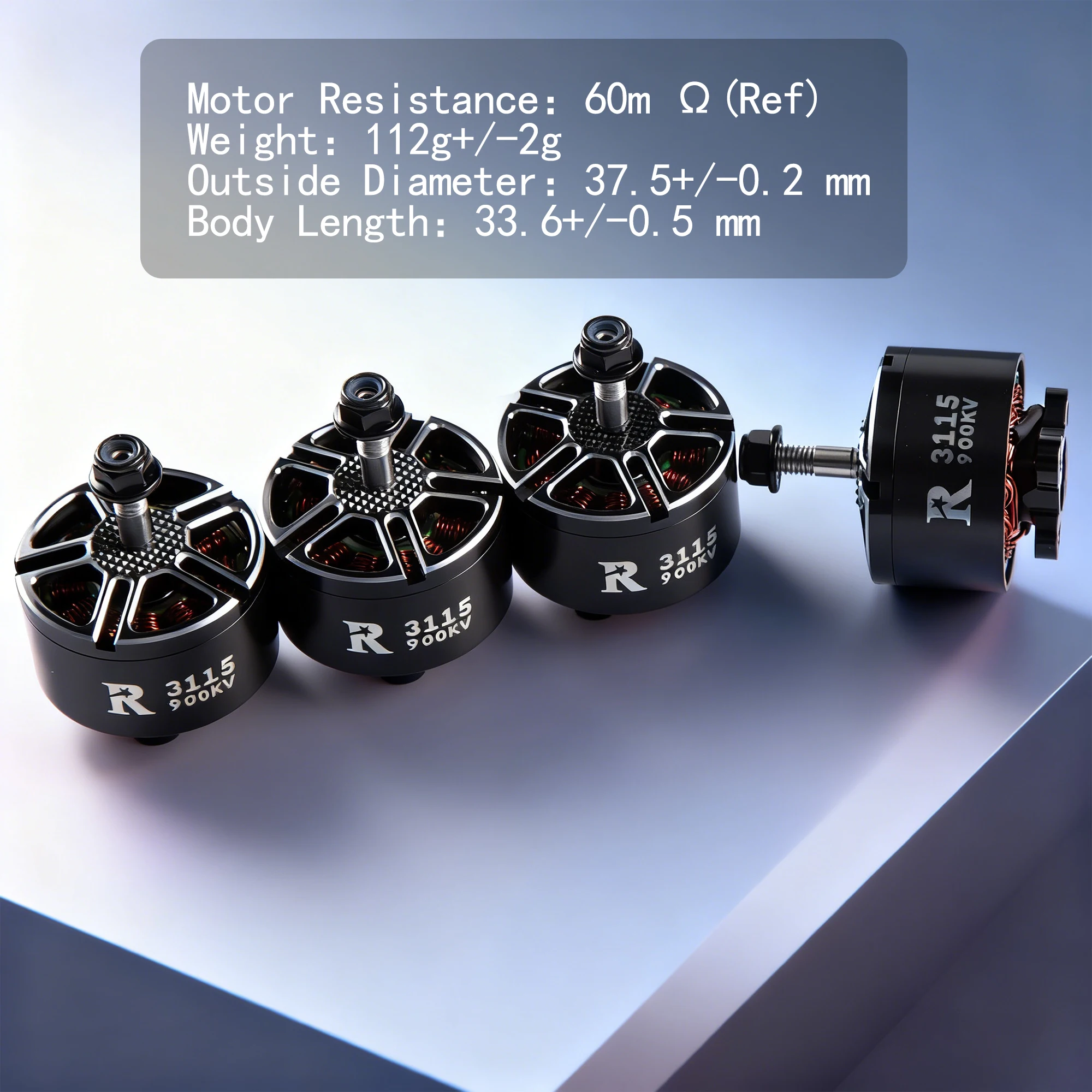 Lot de 4 moteurs sans balais R3115 900KV 3-6S pour RC FPV Multirotor, emballage d'origine