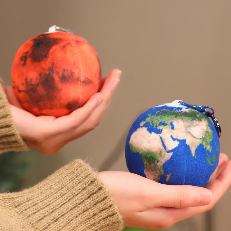 Lifelike Solar System Planet Earth Sun Mars Plush Keychain Stuffed Mercury Jupiter Saturn Uranus Neptune Educational Toy Pendan
