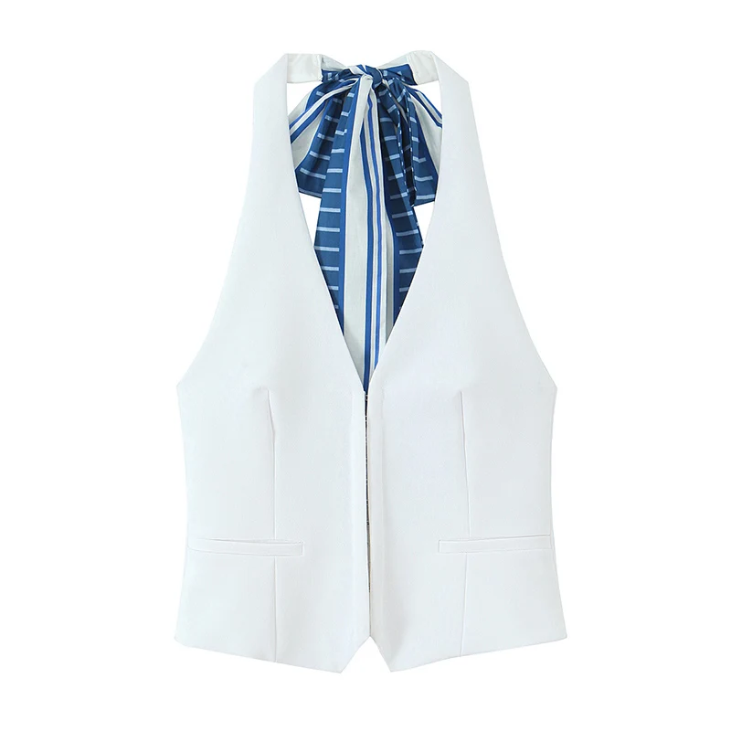 2025 Chic Halter Scarf Top Women Summer Off Shoulder Crop Tops For Women Backless Short Tops Streetwear Sexy Top