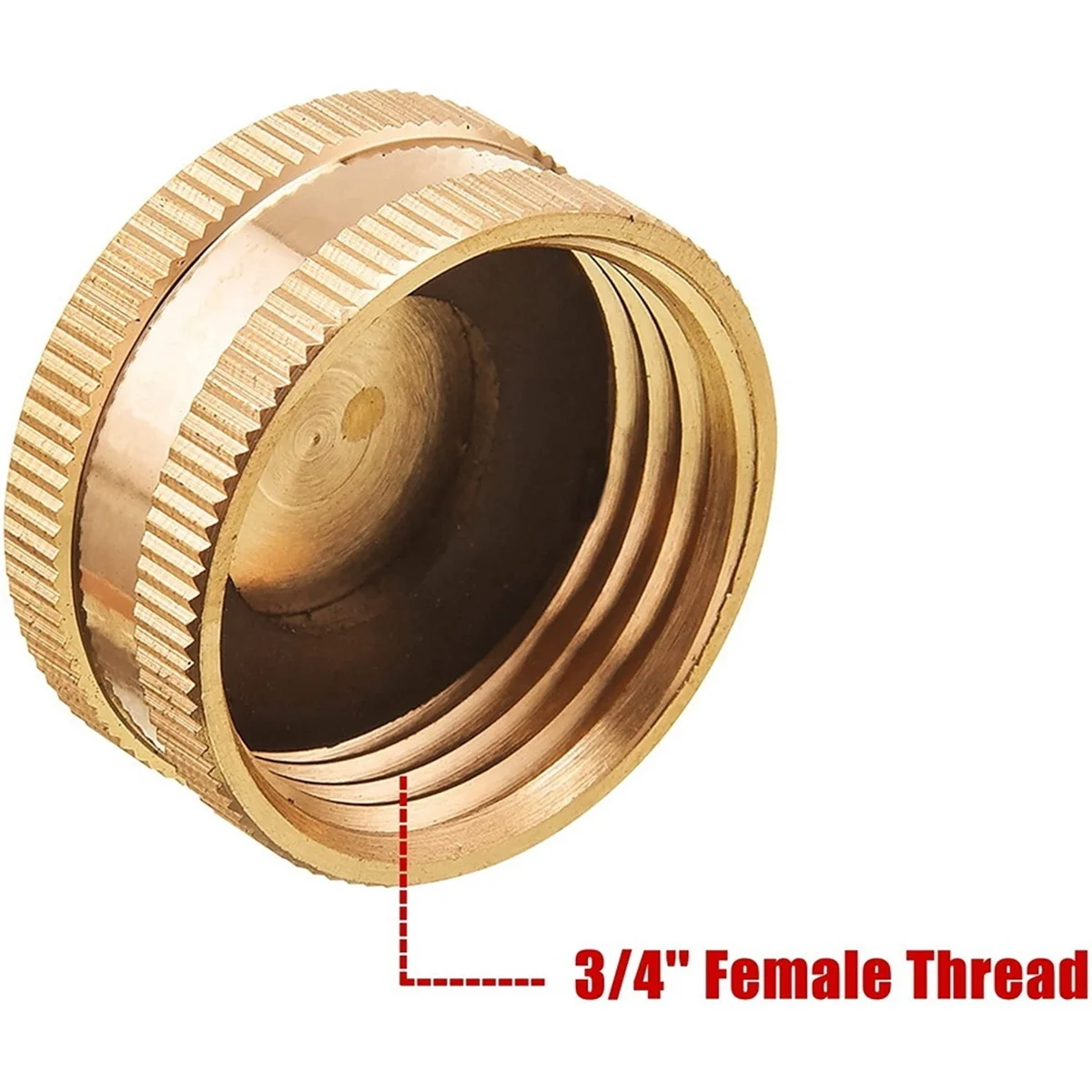Garden Hose Female End Cap, Brass Spigot Cap with Extra 12 Washers, 3/4 Inch, 4-Pack 2