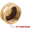 Garden Hose Female End Cap, Brass Spigot Cap with Extra 12 Washers, 3/4 Inch, 4-Pack 2