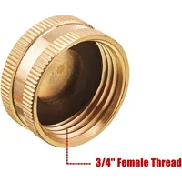 Garden Hose Female End Cap, Brass Spigot Cap with Extra 12 Washers, 3/4 Inch, 4-Pack 2