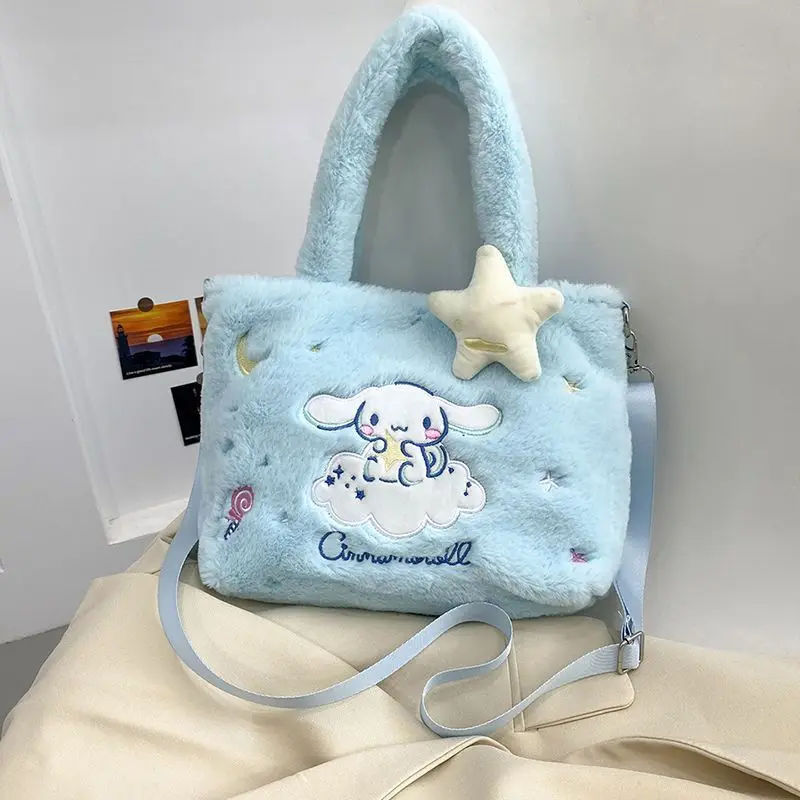 

Sanrio Cartoon Series Casual Handbag Kuromi Shoulder Bag Kawaii Hello Kitty Stuff Anime Cute Girl Plush Shoulder Crossbody Bag