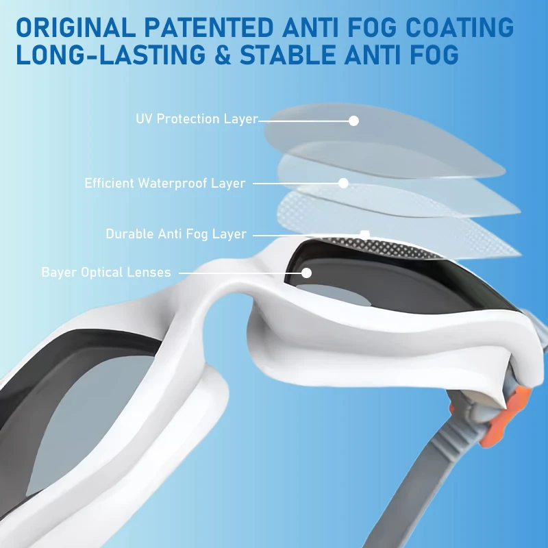 Adults Teenagers Training Racing Swimming Goggles Men Women Anti-Fog HD Wide-Angle Leak-proof Silicone Swim Glasses