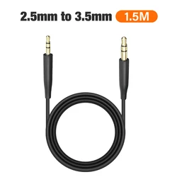 Premium HIFI Audio Cable with 2.5mm to 3.5mm Jack Adapter - 1.5m Long - 1.5m (Black)