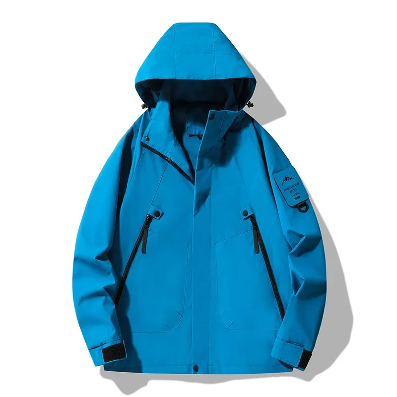 Spring Autumn Single Layer Outdoor Japanese Style Solid Color Flashing Jacket Women's Thin Windproof Waterproof Couple Mountaine
