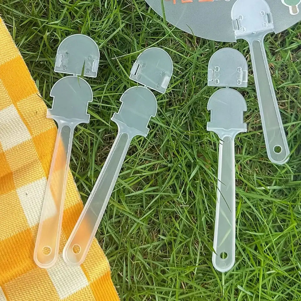 Transparent Mini Fan Handle Portable Small Plastic Fan Handle Replacement DIY Accessories 10pcs mini fan