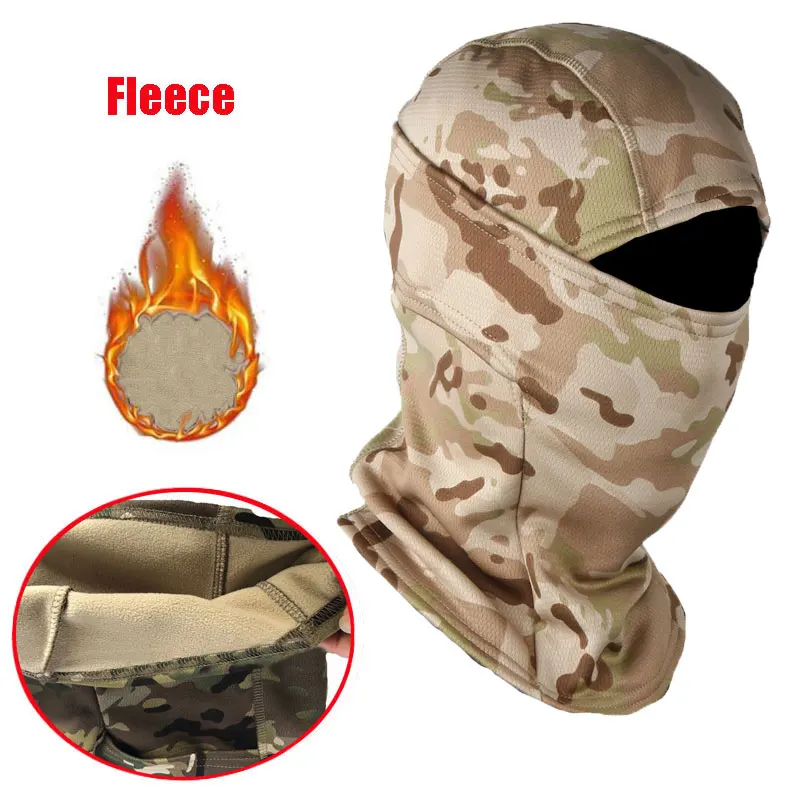 Acheter Cagoule tactique militaire d'hiver, polaire chaude, masque