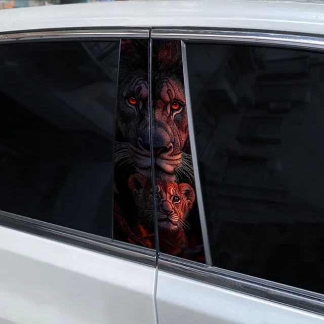 2pcs Animal Car B-pillar Waterproof Sticker DIY Car Door Pillar Decoration Sticker Suitable for Most Car Pillars 2