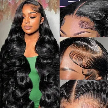 HD Transparent 13x4 13x6 Body Wave Lace Front Wig Pre Plucked 360 Lace Frontal Wig Human Hair Wigs For Women 7x6 Wig 200 Density 1