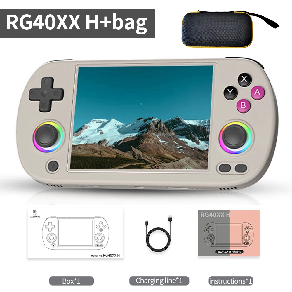 RG40XX H Handheld Game Console, Console de Videogames Retro, 4.0 "IPS Screen Joystick, Suporte 5G WiFi, Bluetooth, Iluminação RGB 7