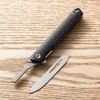 Small Folding Scalpel Knife EDC Carbon Fibre Handle Utility Knives With Clip Compact Keychain Boxcutter With Replaceable Blades 4