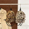 Premium Texture Double Shoulder European and American Style Retro Leopard Print Women's Backpack Winter Casual Plush Backpack 4